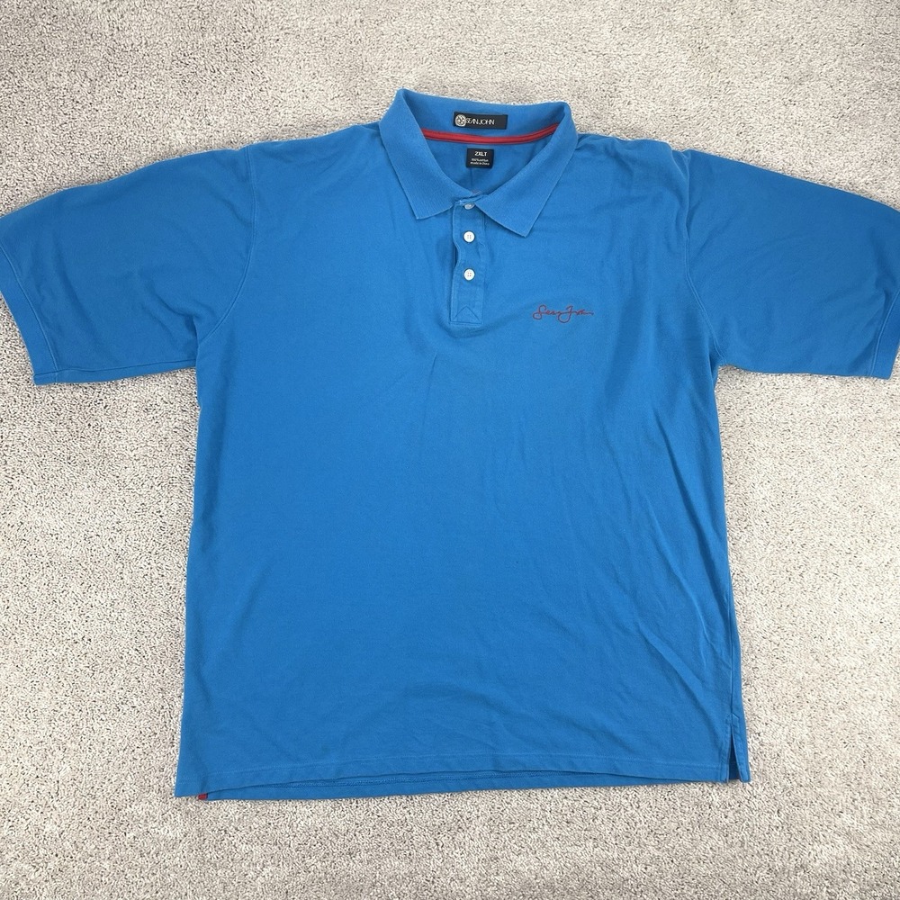 Sean John Shirt Mens 2XLT Blue Polo Vintage Button Y2K
